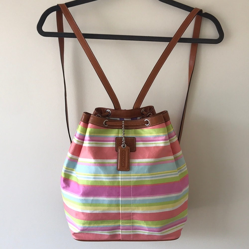 Coach Rainbow Canvas Backpack